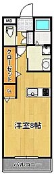 カンフォーラ女池 ワンルームの間取図画像