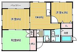 ロイヤルコート藤E棟 3DKの間取図画像