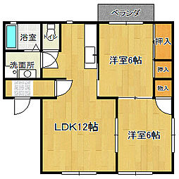 メンバーズタウン紫竹山A 2LDKの間取図画像