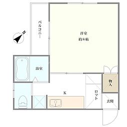ロイヤルステージ2 1Kの間取図画像