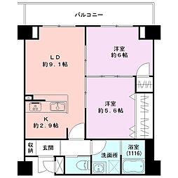 リヴェール女池 2LDKの間取図画像