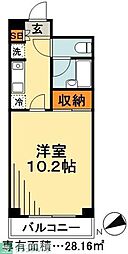 エスエスハイツ市川 1階1Kの間取り