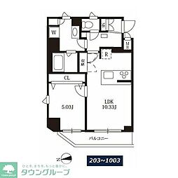 マキシヴ浅草 8階1LDKの間取り