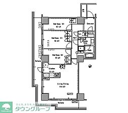 パークアクシス豊洲 17階3LDKの間取り