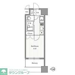 プライマル森下 13階1Kの間取り