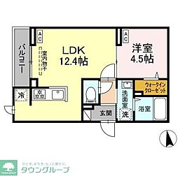 セレスティア東向島 3階1LDKの間取り