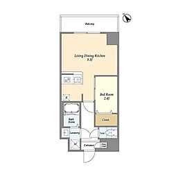 アルファコート曳舟 10階1LDKの間取り