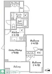 ＡＳＭＡＣＩ　　ＭＡＩＳＯＮ両国II 9階2LDKの間取り