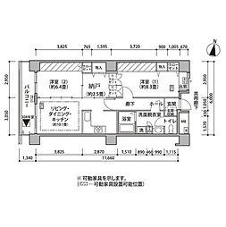 東雲キャナルコートＣＯＤＡＮ18号棟 8階2SLDKの間取り