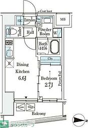 イプセ押上 3階1DKの間取り