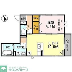 Reve向島 2階1LDKの間取り