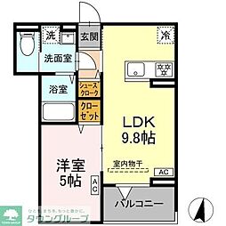 セレスティア大島 1LDKの間取図画像