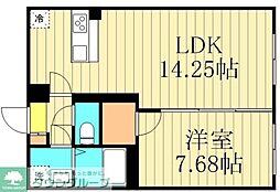 JR総武線 平井駅 徒歩8分の賃貸マンション 2階1LDKの間取り