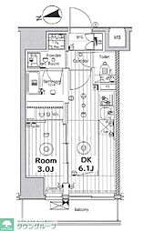 メイクス上野 7階1DKの間取り