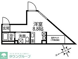 Elysion門前仲町 2階1LDKの間取り