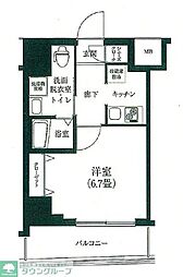アイルプレミアム亀戸ノース 7階1Kの間取り