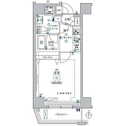 レアライズ両国 7階1Kの間取り