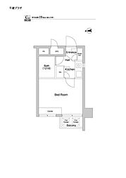 千歳プラザ 7階ワンルームの間取り