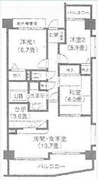 エスティ木場 9階3LDKの間取り