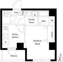 LiveCasa両国北斎通り 5階1DKの間取り