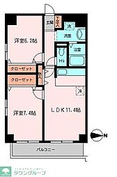 ドゥエル木場公園 8階2LDKの間取り
