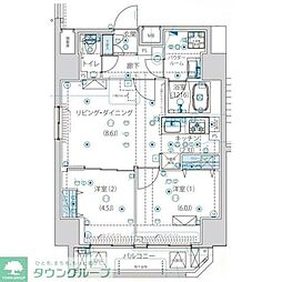 ルクレ墨田緑3 2LDKの間取図画像