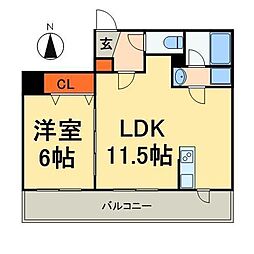 ヴィエルジュ錦糸町太平 1LDKの間取図画像