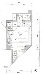 ARTESSIMODIO ワンルームの間取図画像