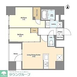 ドゥーエ両国IV 2LDKの間取図画像