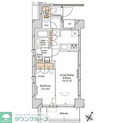 ブランシエスタ森下 1LDKの間取図画像