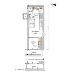 UrbanexMorishitaWEST 1DKの間取図画像