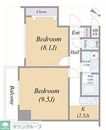 ヴェルト日本橋シティ 2Kの間取図画像