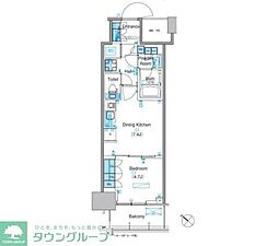 パークアクシス豊洲キャナル 1DKの間取図画像