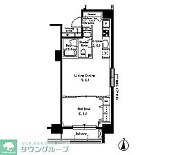 パークアクシス亀戸 1LDKの間取図画像