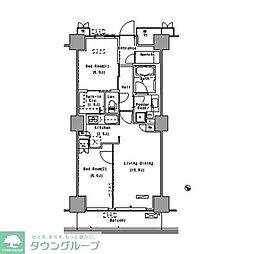 パークアクシス豊洲 2LDKの間取図画像