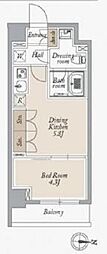 オーキッドレジデンス住吉 1DKの間取図画像