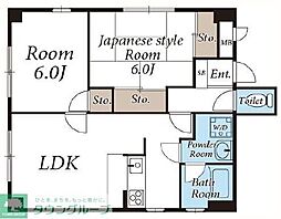 松重コーポ 2LDKの間取図画像