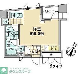 アズ日本橋人形町 ワンルームの間取図画像