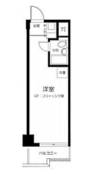 日本橋ニューシティダイヤモンドパレスB棟 ワンルームの間取図画像