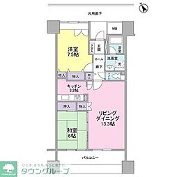 UR都市機構アーバンライフ月島駅前イースト 2LDKの間取図画像