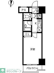 スカイコート森下 1Kの間取図画像