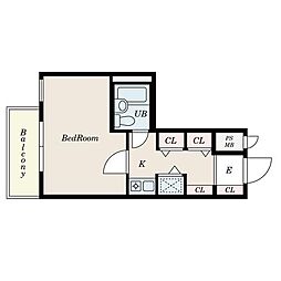 S-FORT錦糸町 1Kの間取図画像