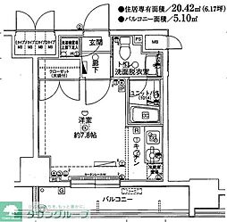 メインステージ錦糸町駅前2 ワンルームの間取図画像