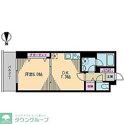 クレドラテース白河 1DKの間取図画像
