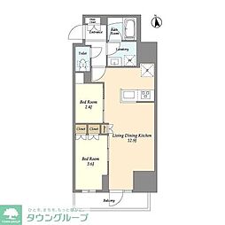 グランカーサ船堀1 2LDKの間取図画像