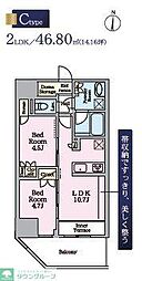 リビオメゾン東陽町Hutte 2LDKの間取図画像