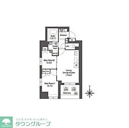 COMFORIA森下SOUTH 2LDKの間取図画像