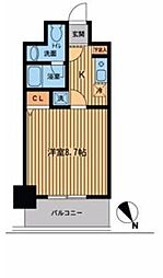プライムアーバン門前仲町 1Kの間取図画像