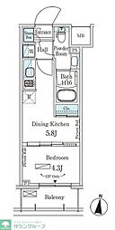 PARKAXIS森下 1DKの間取図画像