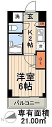 ガーラ・シティ門前仲町 1Kの間取図画像